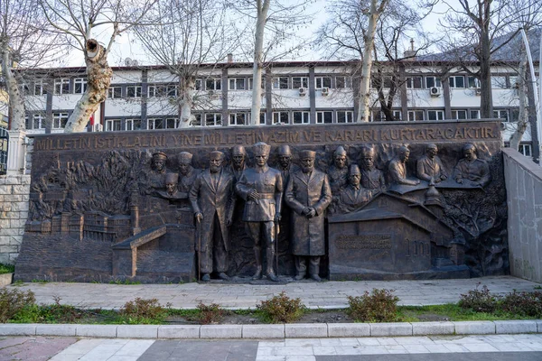 Mustafa Kemal Ataturk Standbeeld Het Centrum Van Amasya Amasya Turkije — Stockfoto