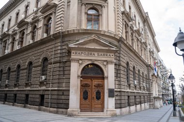 Sırbistan Merkez Bankası 'nın eski karargahı. Belgrad, Sırbistan - 31 Mart 2023.