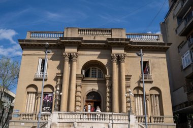 Nikola Tesla Müzesi cephesi. Belgrad, Sırbistan - 31 Mart 2023.