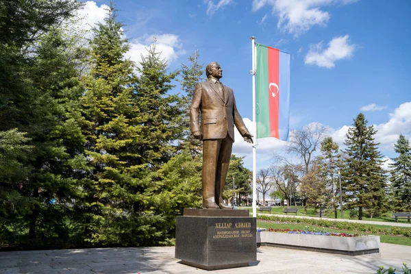 Pomnik Heydara Alijewa Parku Tamajdan Belgrad Serbia Marca 2023 — Zdjęcie stockowe