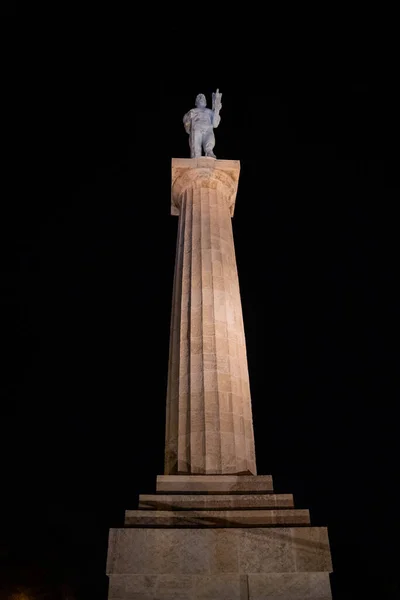 Victor Pobednik Een Monument Bovenstad Van Vesting Belgrado Nachts Belgrado — Stockfoto