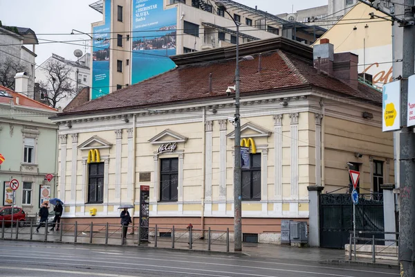 Mcdonald Slavija Square Belgrad Serbien April 2023 — Stockfoto