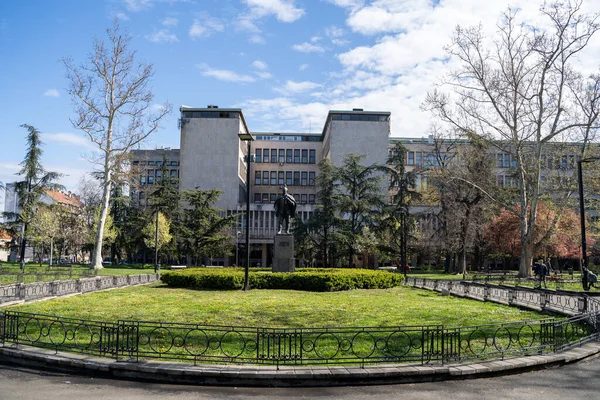 Academic Park Parque Belgrado Capital Serbia Está Situado Barrio Studentski — Foto de Stock