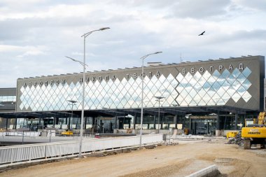 Belgrad Nikola Tesla Havaalanı. Belgrad, Sırbistan - 2 Nisan 2023.