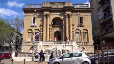 Nikola Tesla Müzesi cephesi. Belgrad, Sırbistan - 31 Mart 2023.