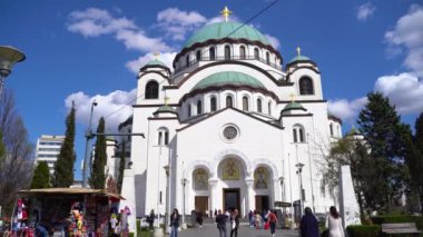 Saint Sava Kilisesi bir Sırp Ortodoks kilisesidir. Belgrad, Sırbistan - 31 Mart 2023.
