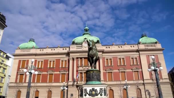 Monumento Príncipe Mihailo Plaza República Belgrado Belgrado Serbia Marzo 2023 — Vídeos de Stock