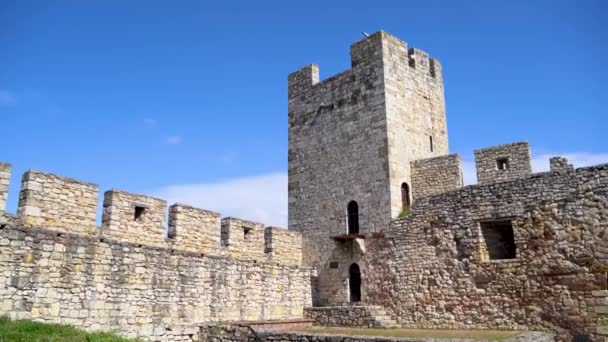 Πύλη Despot Και Πύργος Castellan Στο Φρούριο Του Βελιγραδίου Βελιγράδι — Αρχείο Βίντεο