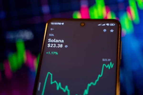 Solana Sol Online Financial Trading Chart Crypto Currency Platform Ankara — Stock Photo, Image