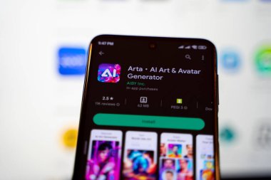 Arta - Google Play 'de yapay zeka ve Avatar Jeneratör mobil uygulaması. Ankara, Türkiye - 28 Nisan 2023.