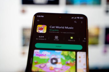 Cat World Music, Google Play 'de mobil oyun. Ankara, Türkiye - 28 Nisan 2023.
