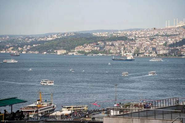 Trafic Maritime Dans Bosphore Istanbul Turquie Mai 2023 — Photo