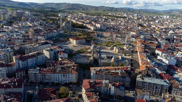 锡瓦斯历史市中心的空中景观 土耳其锡瓦斯 2023年5月9日 — 图库照片