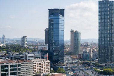 Zincirlikuyu bölgesindeki Tat Towers 'ın hava görüntüsü. İstanbul, Türkiye - 27 Mayıs 2023.