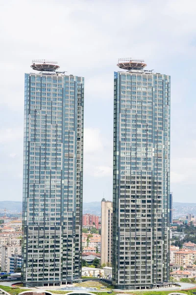 Légi Kilátás Ciftci Towers Twin Towers Besiktas Kerületben Isztambul Törökország — Stock Fotó