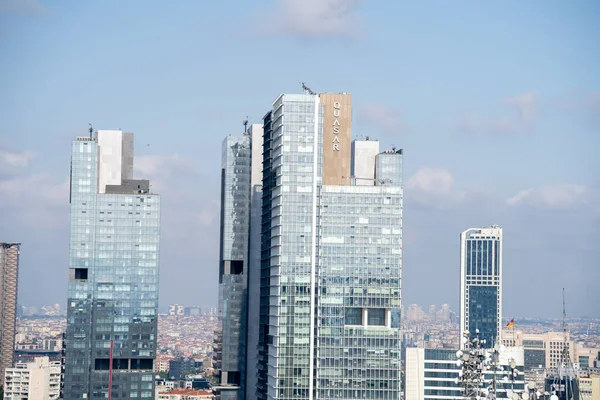 Vista Aérea Del Edificio Quasar Fairmont Tower Distrito Sisli Estambul —  Fotos de Stock