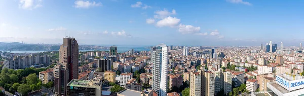 stock image Aerial panoramic view of Besiktas district. Istanbul, Turkey - May 26, 2023.