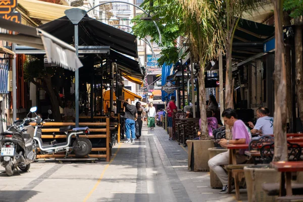 stock image Bar street in Alsancak district. Izmir, Turkey - July 1, 2023.