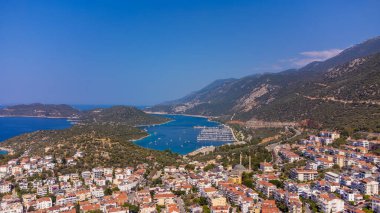 Antalya 'nın Kas ilçesindeki marinanın havadan görüntüsü..