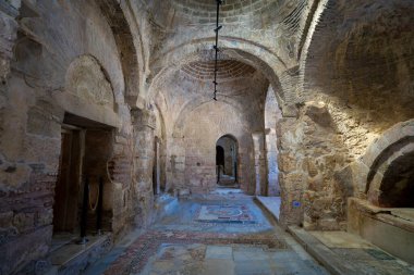 Aziz Niklas Kilisesi 'nin içinde Demre Myra. Antalya, Türkiye - 10 Temmuz 2023.