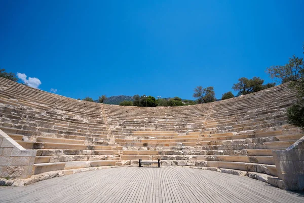 Starożytny Grecki Teatr Antiphellos Ancient City Antiphellus Lub Antiphellos Znany — Zdjęcie stockowe
