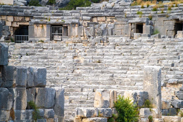 Schody Starożytnego Teatru Myra Ancient City Myra Była Lycjanką Potem — Zdjęcie stockowe