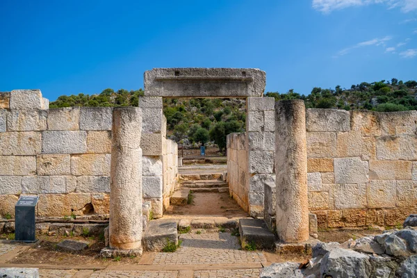 Poort Agora Plakoma Ingang Andriake Ancient City Andriaca Een Oude — Stockfoto