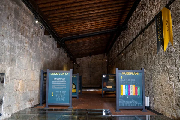 Εσωτερικό Του Μουσείου Των Λυκείων Πολιτισμών Στην Αρχαία Πόλη Andriake — Φωτογραφία Αρχείου