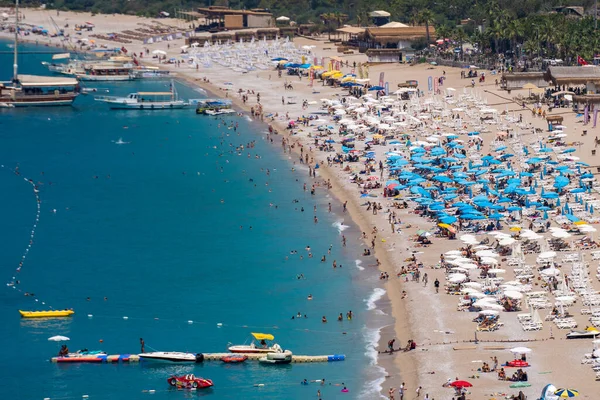 View Tourists Sunbathing Swimming Belcekiz Belcegiz Beach Oludeniz Blue Lagoon — Stock Photo, Image
