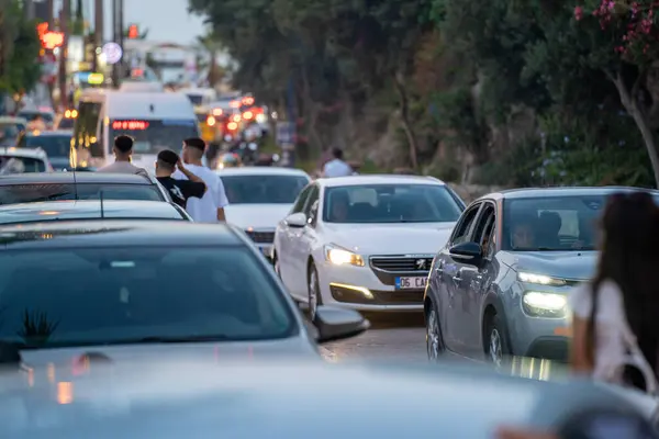 stock image Car traffic on the road in Oludeniz district. Mugla, Turkey - July 10, 2023.