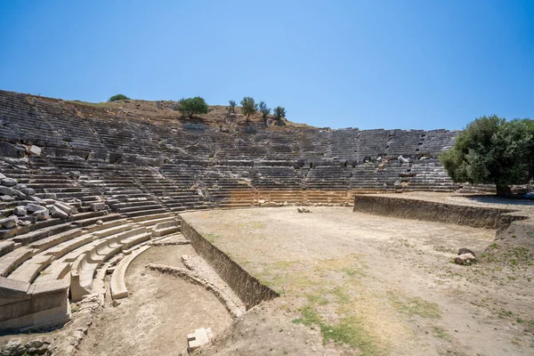 Widok Starożytny Amfiteatr Starożytnym Mieście Letoon Letoon Był Religijnym Centrum — Zdjęcie stockowe