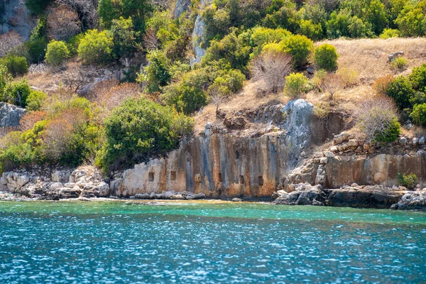 Ruines Anciennes Sur Les Rives Île Kekova Antalya Turquie — Photo