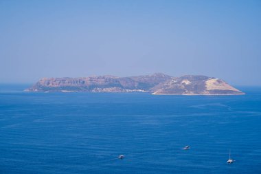 Kas bölgesinden Kastellorizo 'nun hava görüntüsü. Castellorizo (resmi adı Megisti), Doğu Akdeniz 'in Dodecanese bölgesinde yer alan bir Yunan adasıdır..