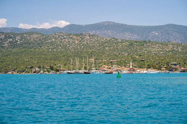 Blick Auf Schiffe Hafen Des Dorfes Kekova Ucagiz — Stockfoto