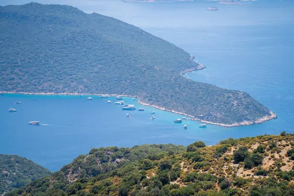 Luftaufnahme Der Bucht Von Limanagzi Bezirk Kas Antalya Türkei Juli — Stockfoto