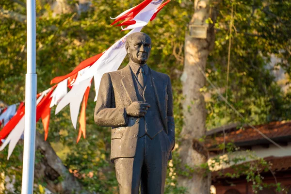 Posąg Mustafy Kemala Ataturka Placu Dzielnicy Kas Antalya Turcja Lipca — Zdjęcie stockowe