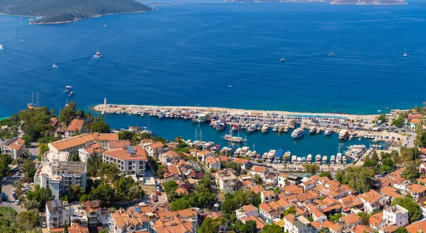 Luftaufnahme Des Hafens Bezirk Kas Antalya Türkei Juli 2023 — Stockfoto