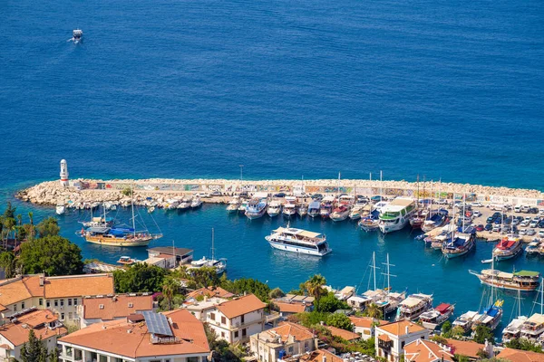 Blick Auf Den Hafen Bezirk Kas Antalya Türkei Juli 2023 — Stockfoto
