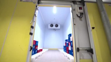 Boş modern mezbahada soğutma deposu 4K