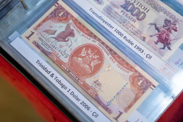 Банкнота Тринидад Тобаго Доллар Блошином Рынке Анкара Турция Августа 2023 — стоковое фото