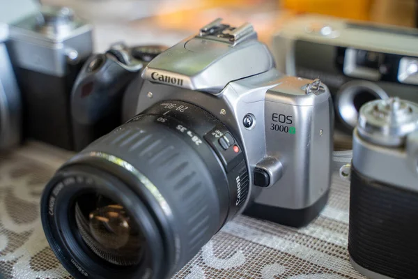 Canon Eos 3000 Câmera Antiga Mercado Pulgas Ancara Turquia Agosto — Fotografia de Stock