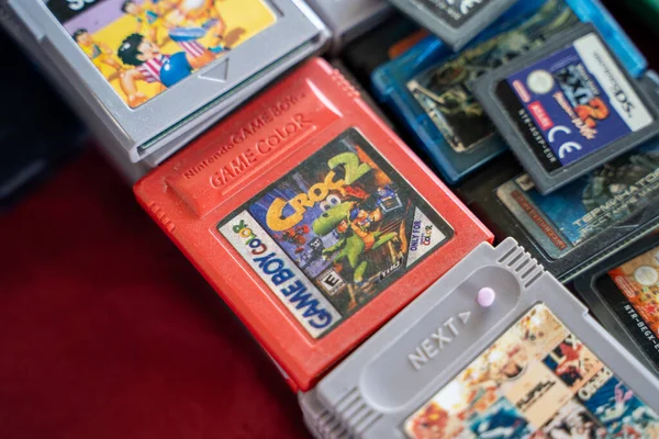 stock image Croc 2 Prices GameBoy Color at the flea market. Ankara, Turkey - August 6, 2023.
