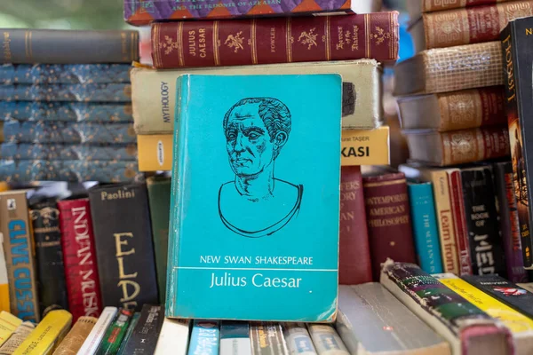 stock image New Swan Shakespeare Julius Caesar book at the flea market. Ankara, Turkey - August 6, 2023.