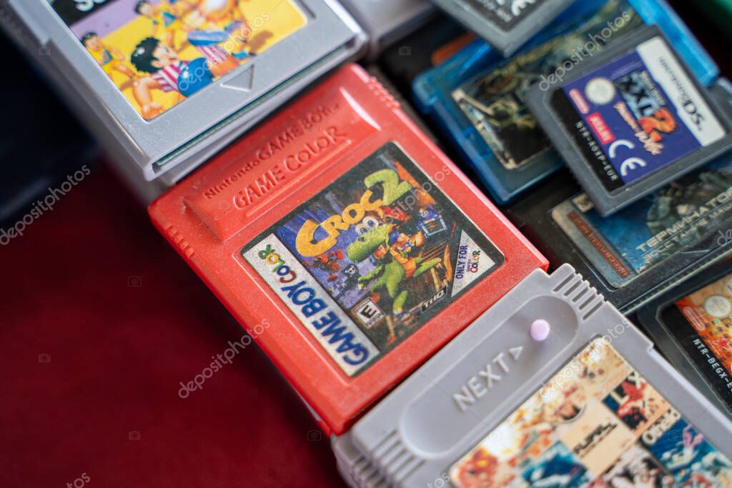 Croc 2 Prices GameBoy Color at the flea market. Ankara, Turkey - August 6, 2023.