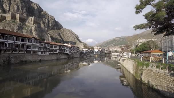Amasya Stadt Und Yesilirmak Flussblick Amasya Türkei August 2023 — Stockvideo