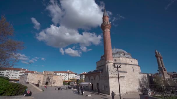 Masjid Citadel Dan Madrasah Buruciye Alun Alun Pusat Kota Sivas — Stok Video