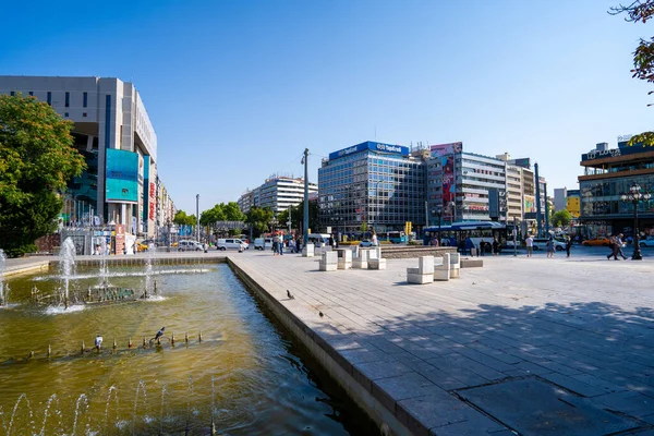 Guvenpark 'tan Kizilay Meydanı manzarası. Ankara, Türkiye - 16 Ağustos 2023.