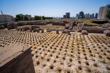 Ankara Roma hamamlarında (Caracalla) büyük hamam. Ankara, Türkiye - 16 Ağustos 2023.