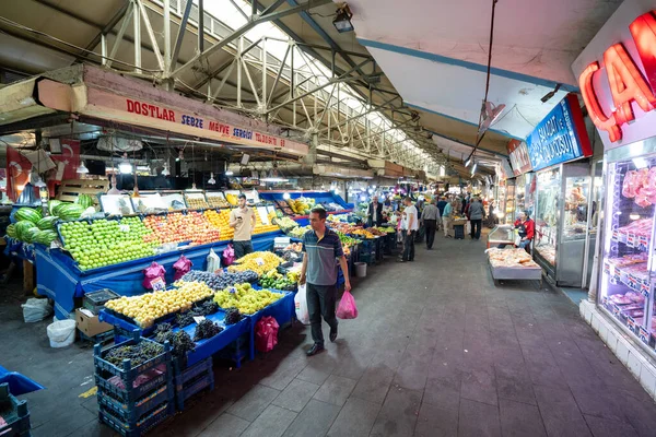 Groenteboer Bij Bazaar Ulus District Ankara Turkije Augustus 2023 — Stockfoto