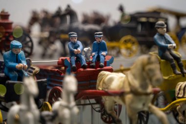 Rahmi M. Koç Müzesi 'nde eski model oyuncaklar. Ankara, Türkiye - 16 Ağustos 2023.